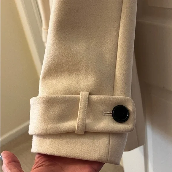 Old Navy Cream Double-Breasted Trench Coat - Picture 3 of 6